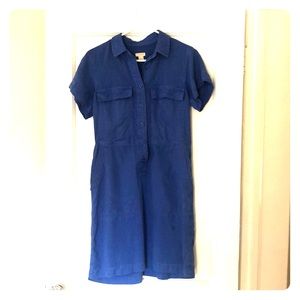 Blue J Crew button up dress.